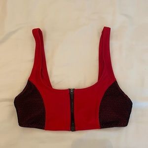 Red/Black Mesh Bathing Suit